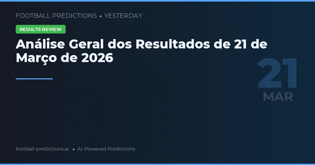 Análise Geral dos Resultados de 21 de Março de 2026