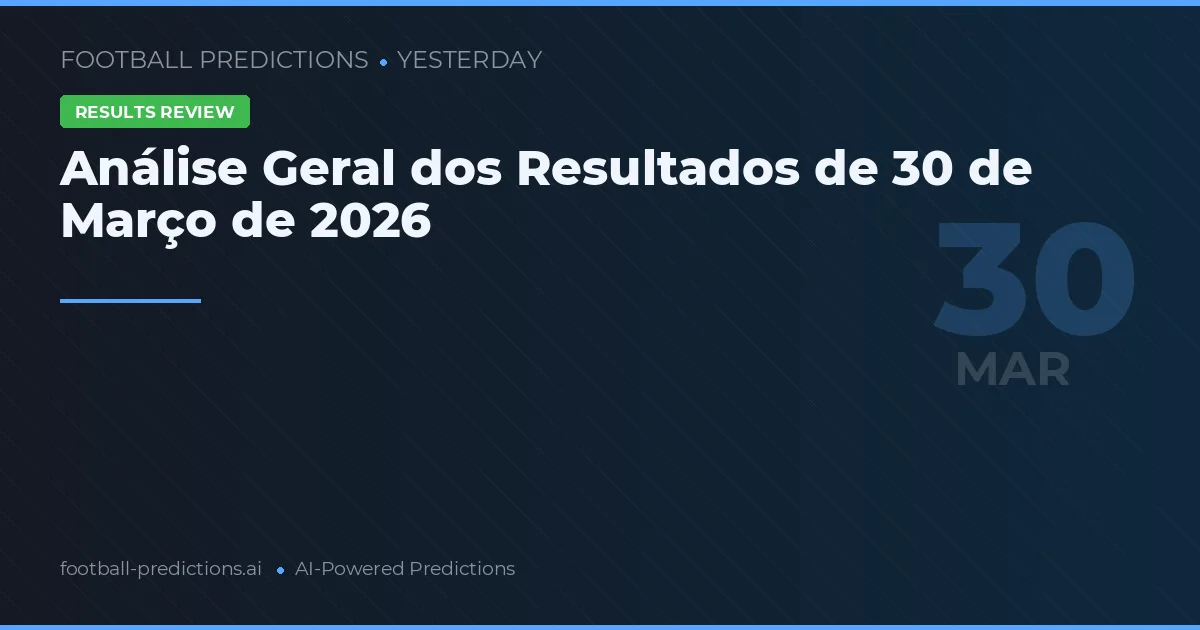 Análise Geral dos Resultados de 30 de Março de 2026