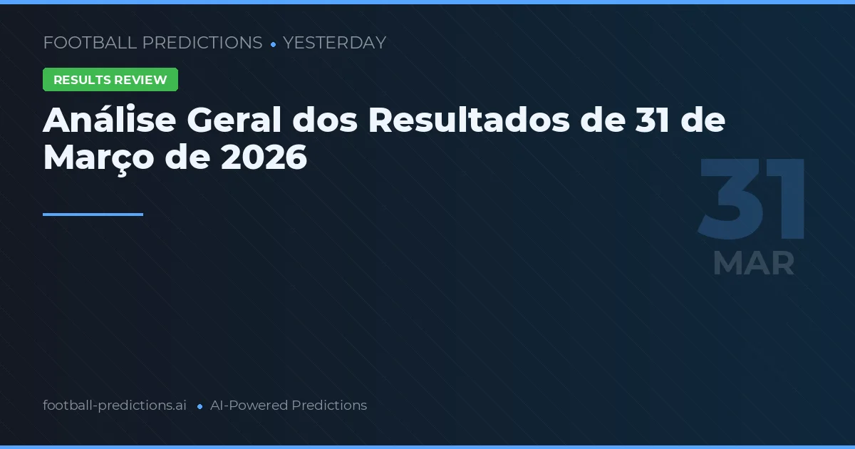 Análise Geral dos Resultados de 31 de Março de 2026