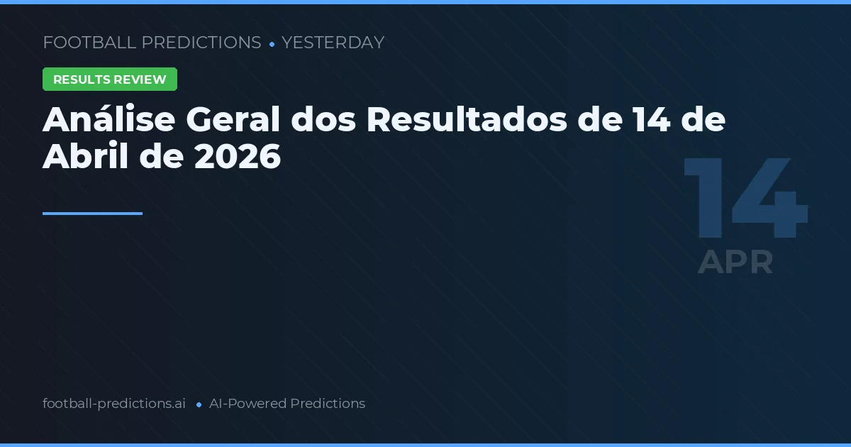 Análise Geral dos Resultados de 14 de Abril de 2026