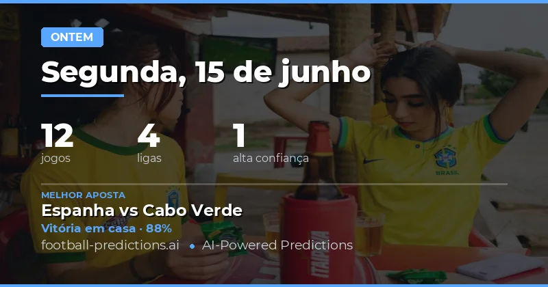 Segunda-feira, 15 de Junho de 2026: as nossas previsões para 11 encontros
