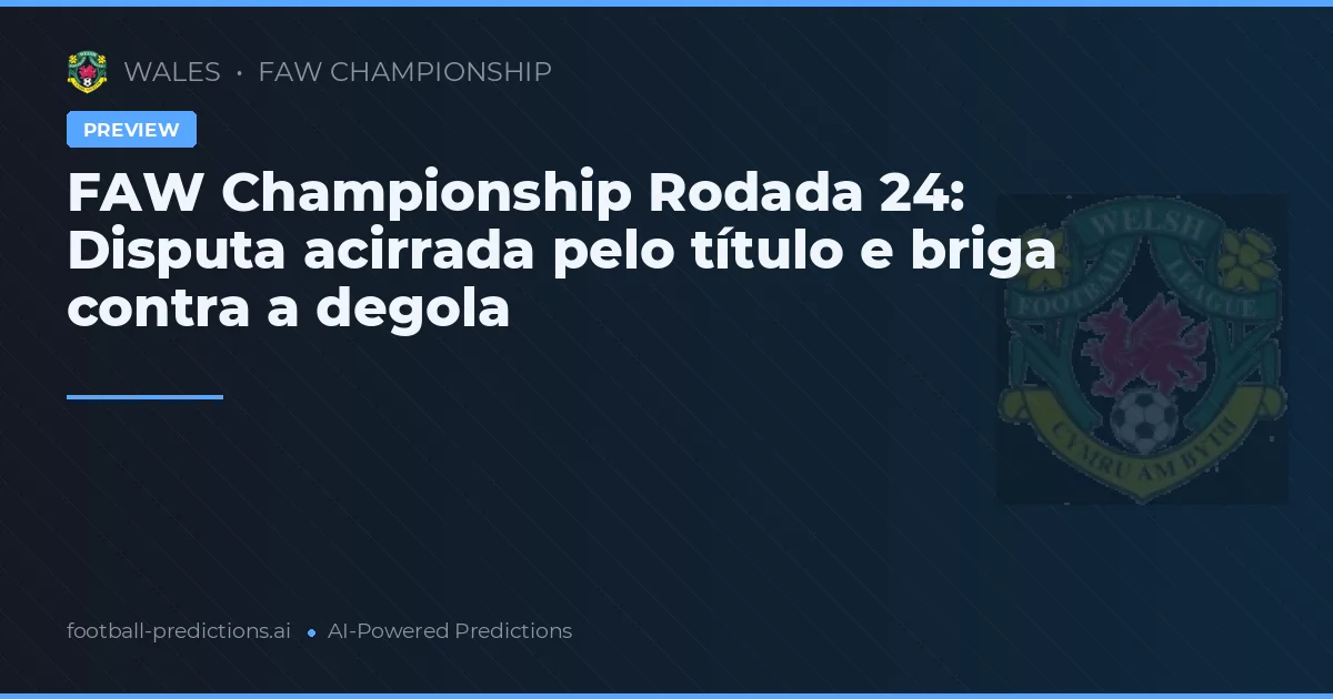 FAW Championship Rodada 24: Disputa acirrada pelo título e briga contra a degola