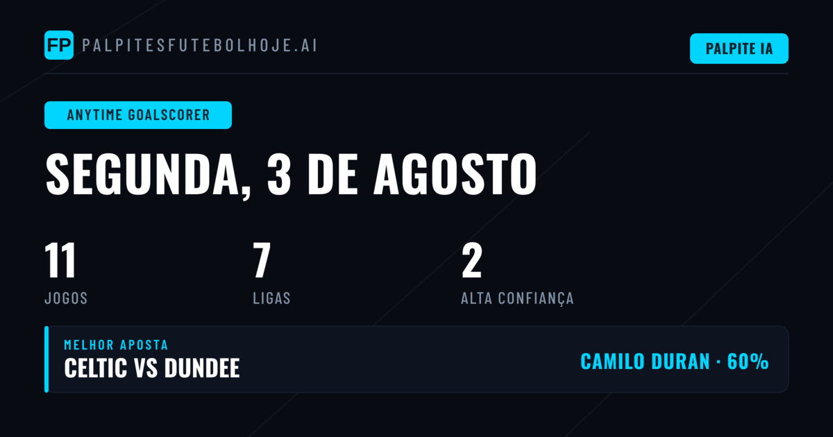 Melhores Picks AGS para 3 Ago 2026