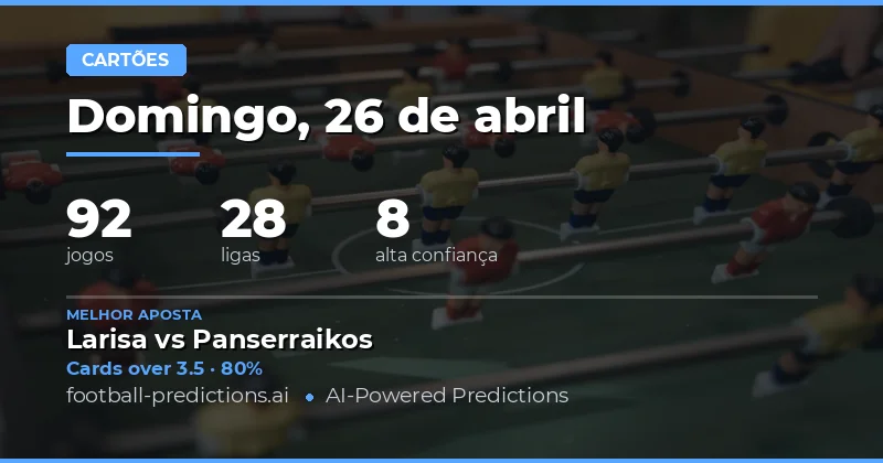 Análise Completa de Cartões Amarelos para 26 de Abril de 2026