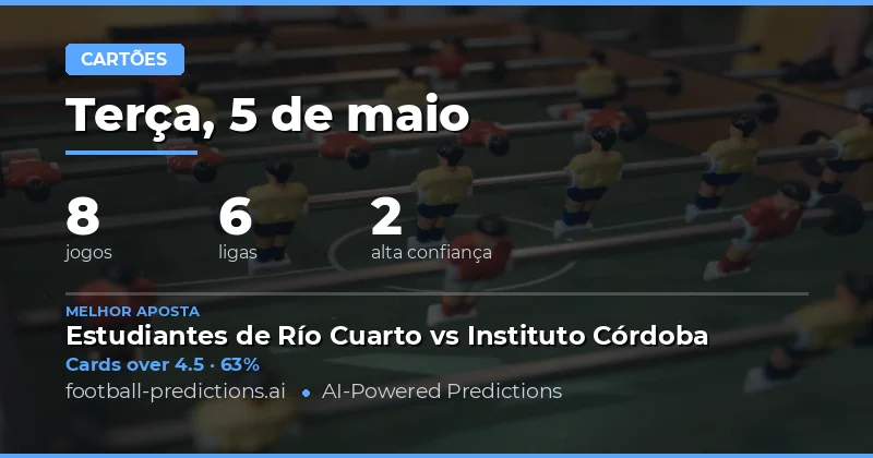 Análise Estratégica dos Cartões Amareos para 5 May 2026