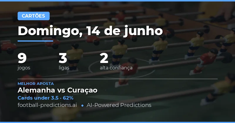 Melhores Picks O/U Cartões para 14 Jun 2026