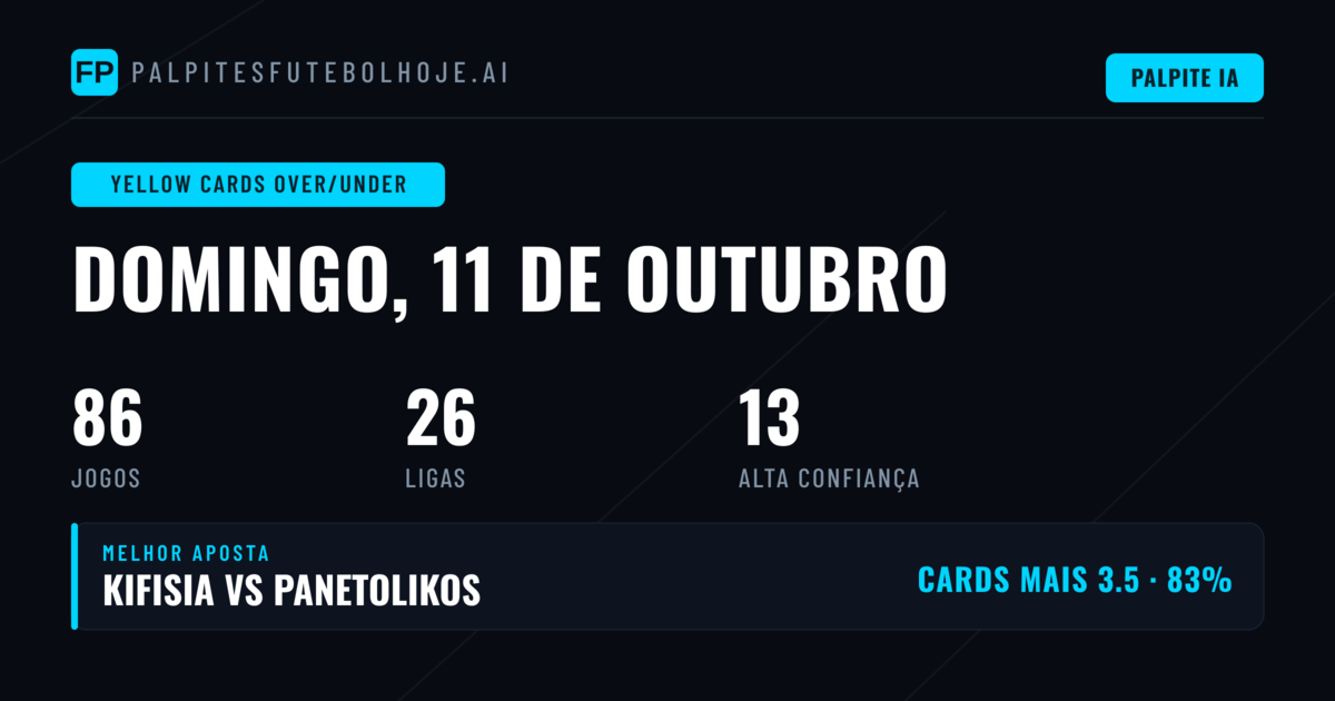Principais Picks de Cartões Amarelos O/U