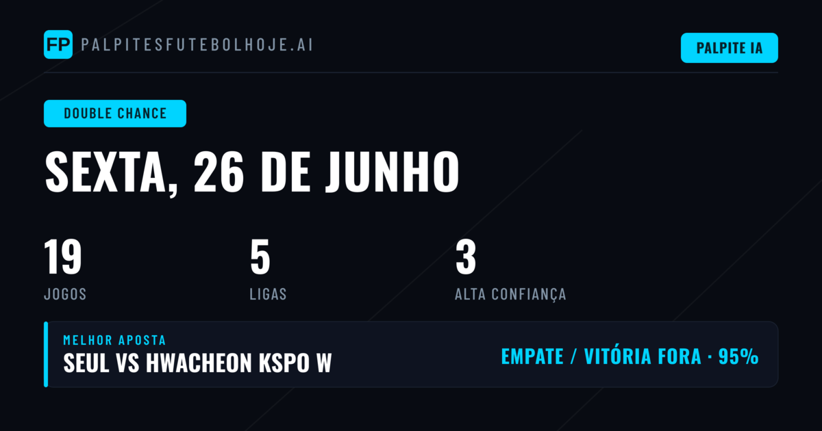Principais Picks DC para 26 Jun 2026