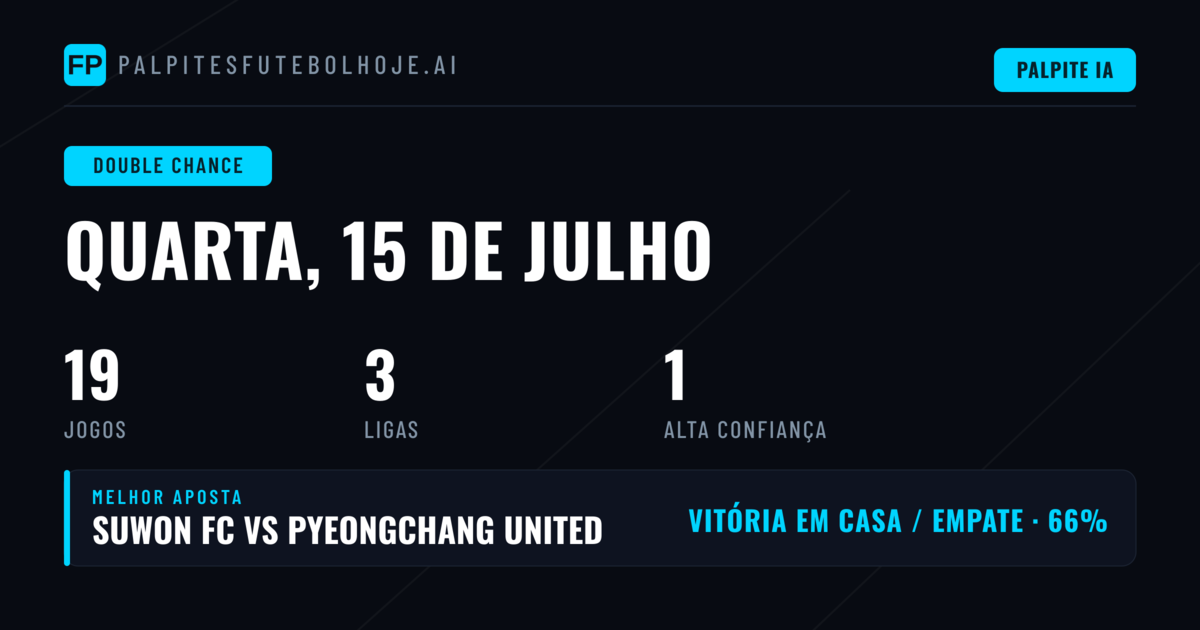 Top DC Picks para 15 Jul 2026