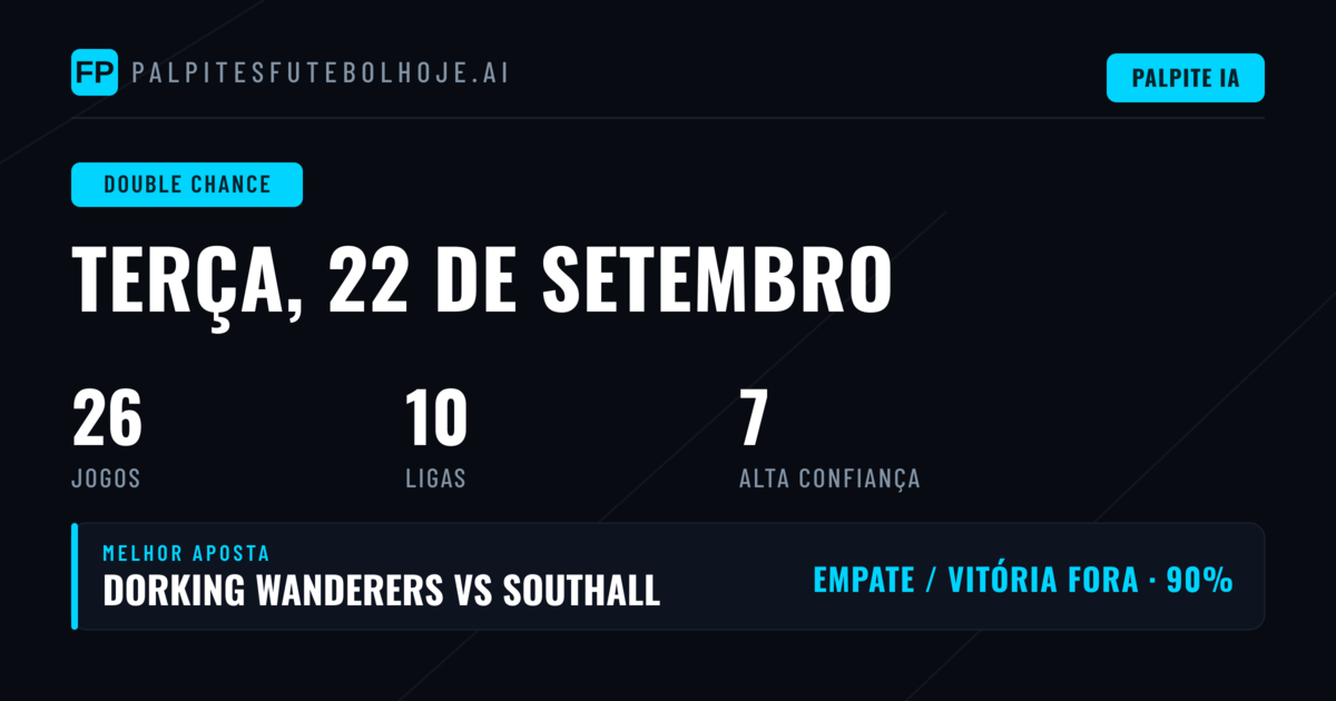 Melhores Picks DC para 22 Set 2026