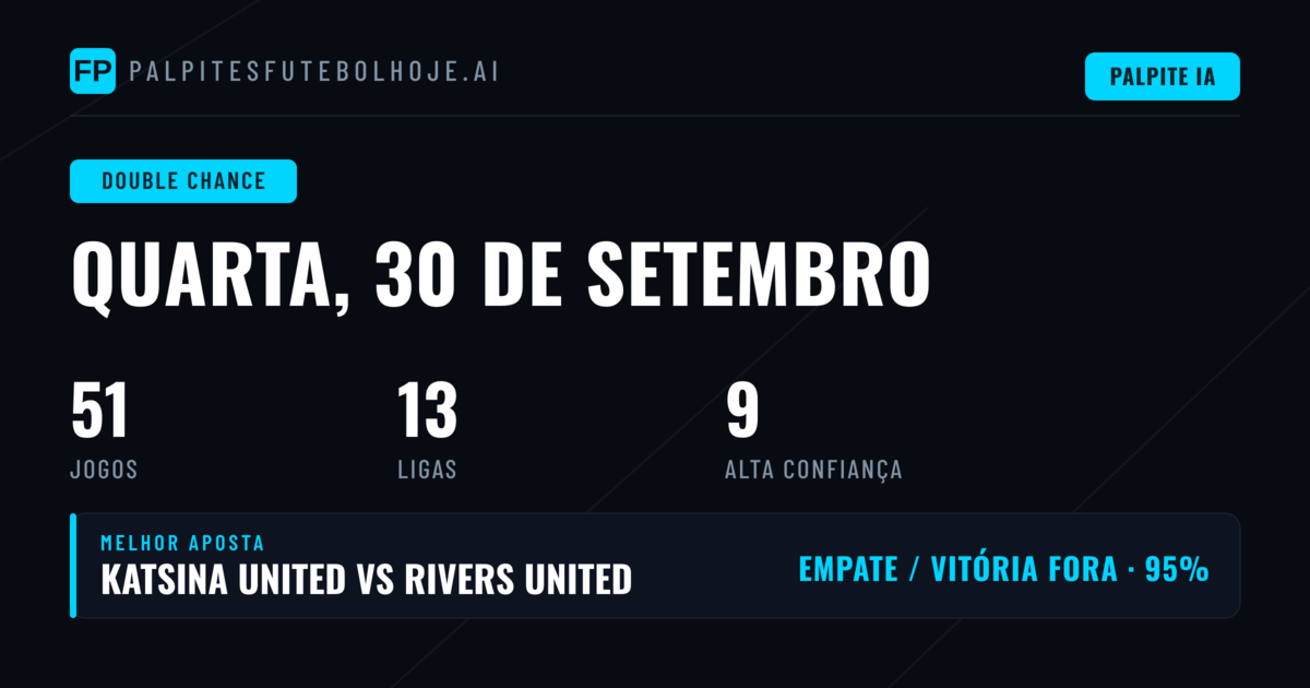 Melhores Picks DC para 30 Set 2026