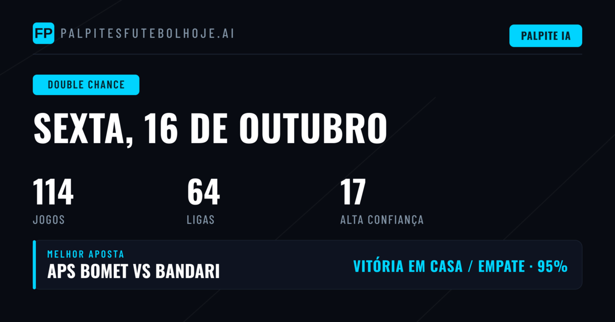 Melhores Picks DC para 16 Out 2026