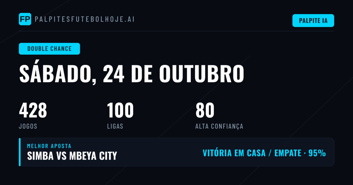 Principais escolhas de DC para 24 Out 2026