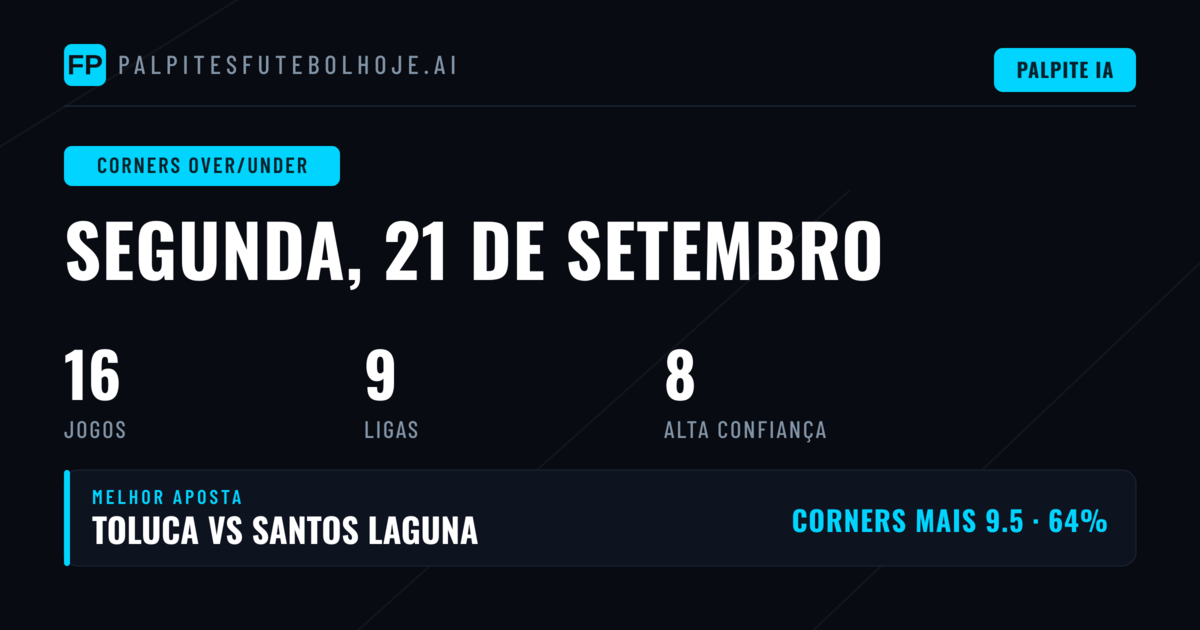 Top Picks O/U Cantos para 21 Set 2026