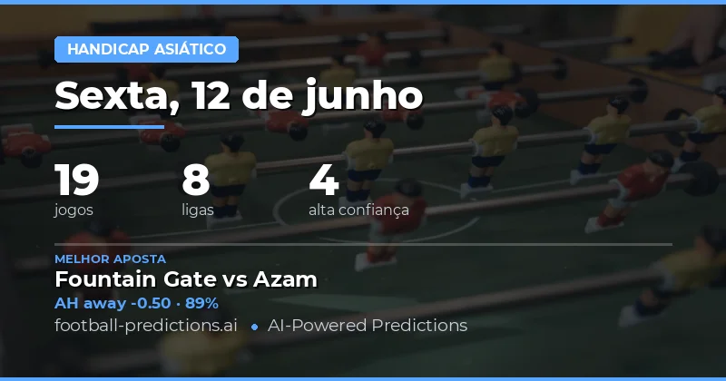 Melhores Picks AH para 12 Jun 2026