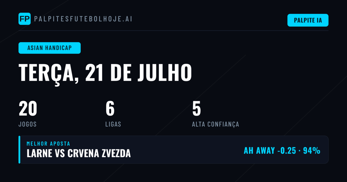 Top AH Picks para 21 Jul 2026