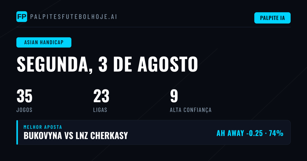 Top AH Picks para 3 Ago 2026