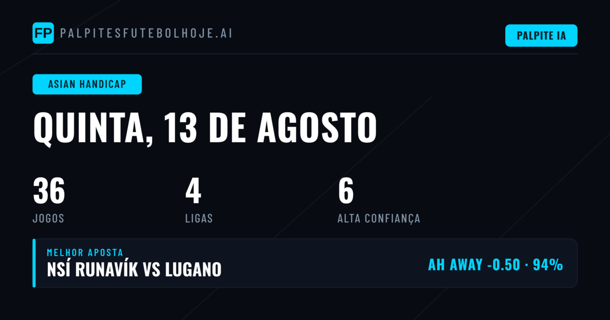 Top AH Picks para 13 Ago 2026