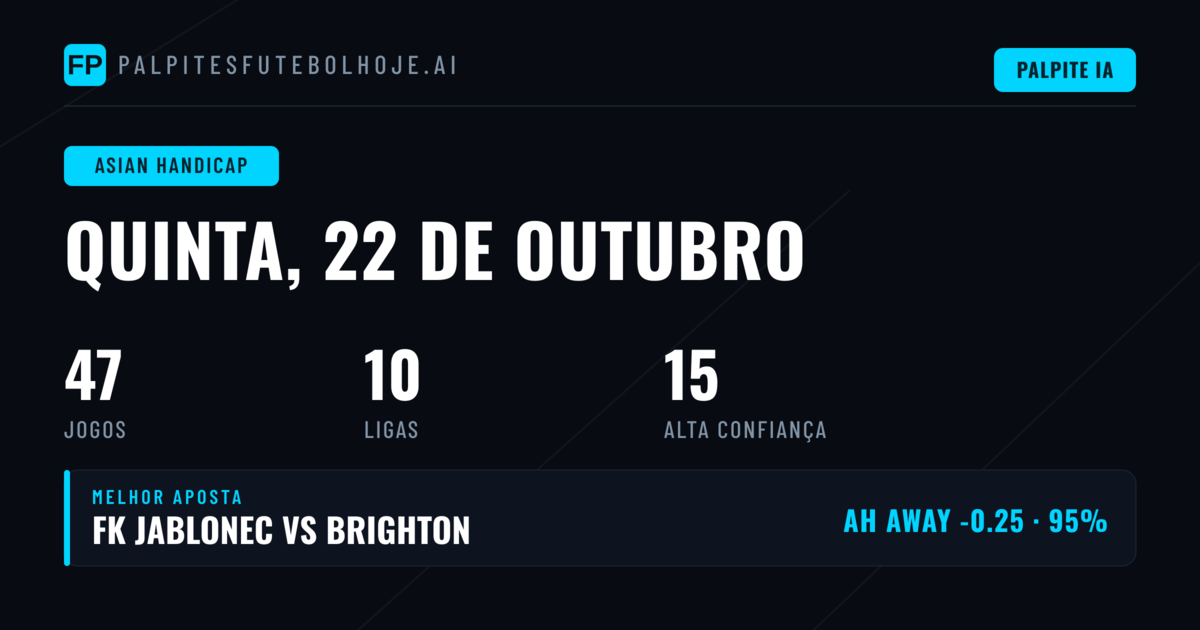 Principais escolhas de AH para 22 de outubro de 2026