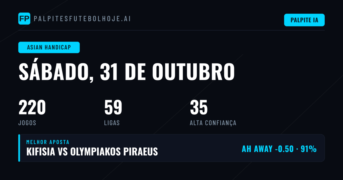 Principais escolhas de AH para 31 de outubro de 2026