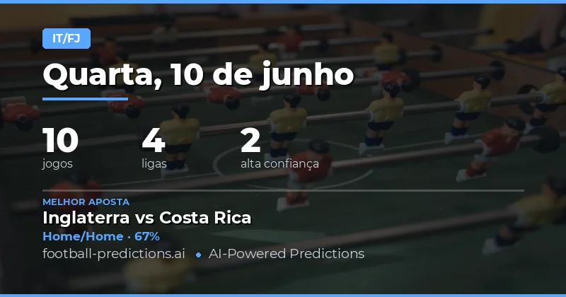 IT/FJ — Palpites e Dicas de Futebol — Quarta, 10 de junho, 2026