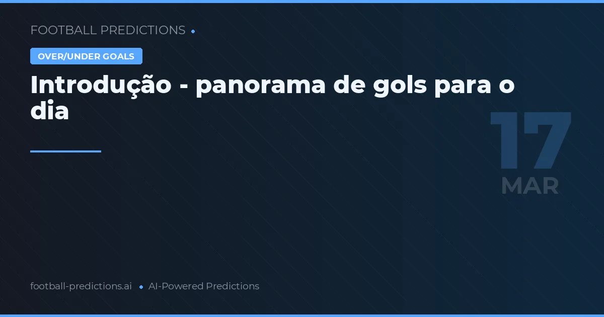 Introdução - panorama de gols para o dia