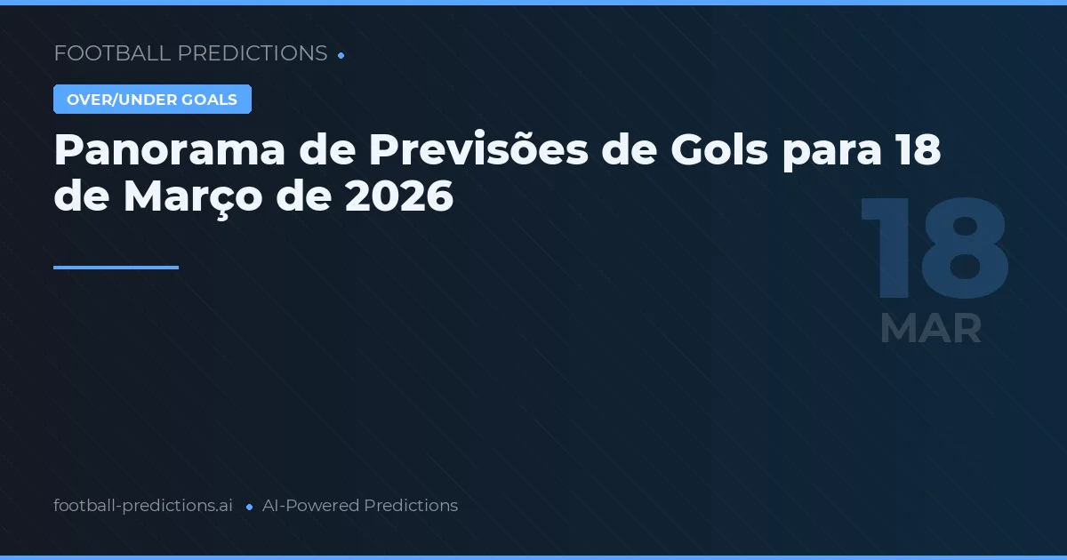 Panorama de Previsões de Gols para 18 de Março de 2026