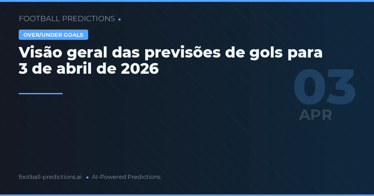 Visão geral das previsões de gols para 3 de abril de 2026