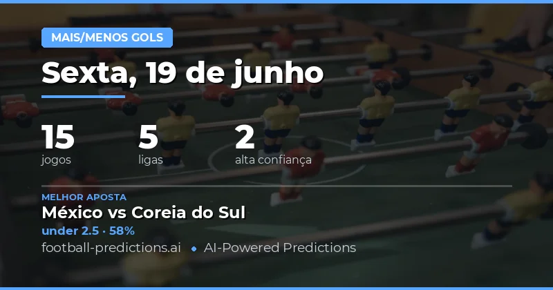Melhores Picks O/U para 19 Jun 2026