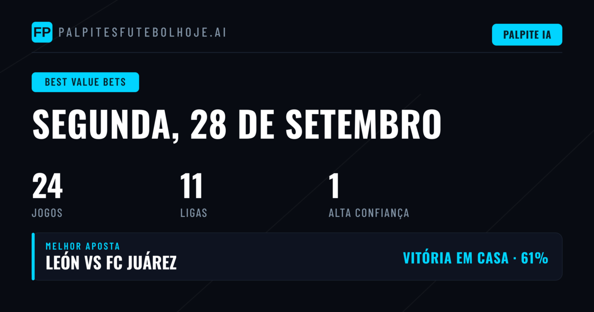 Principais Picks com Valor — 28 Set 2026