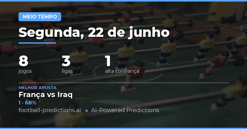 Top Picks HT/1X2 para 22 Jun 2026