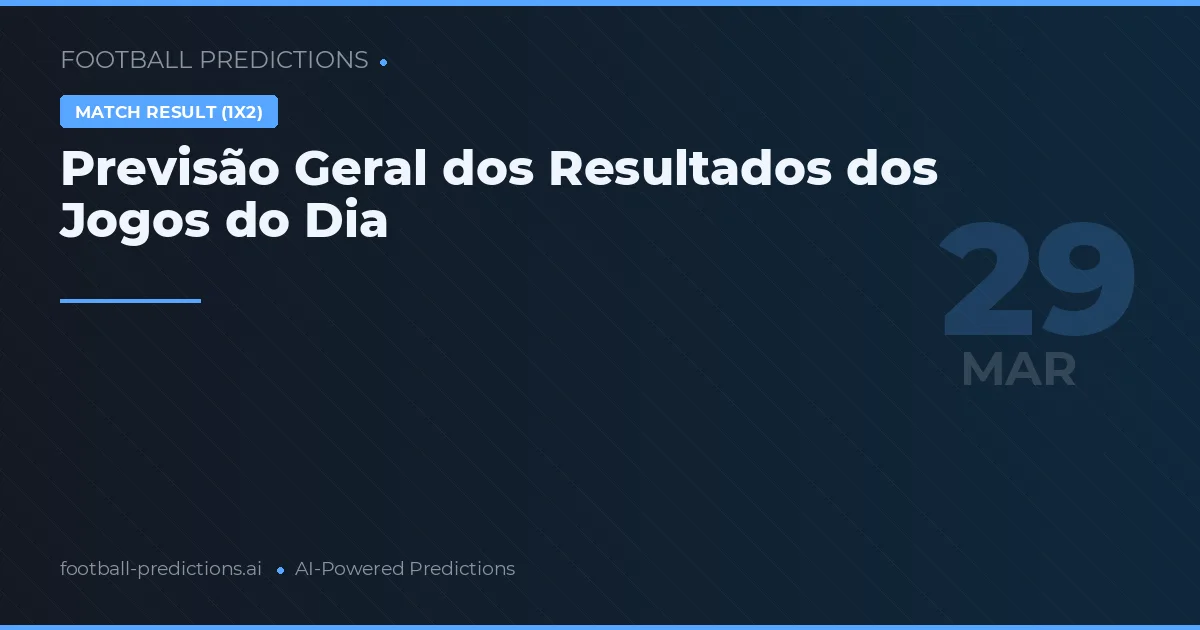 Previsão Geral dos Resultados dos Jogos do Dia