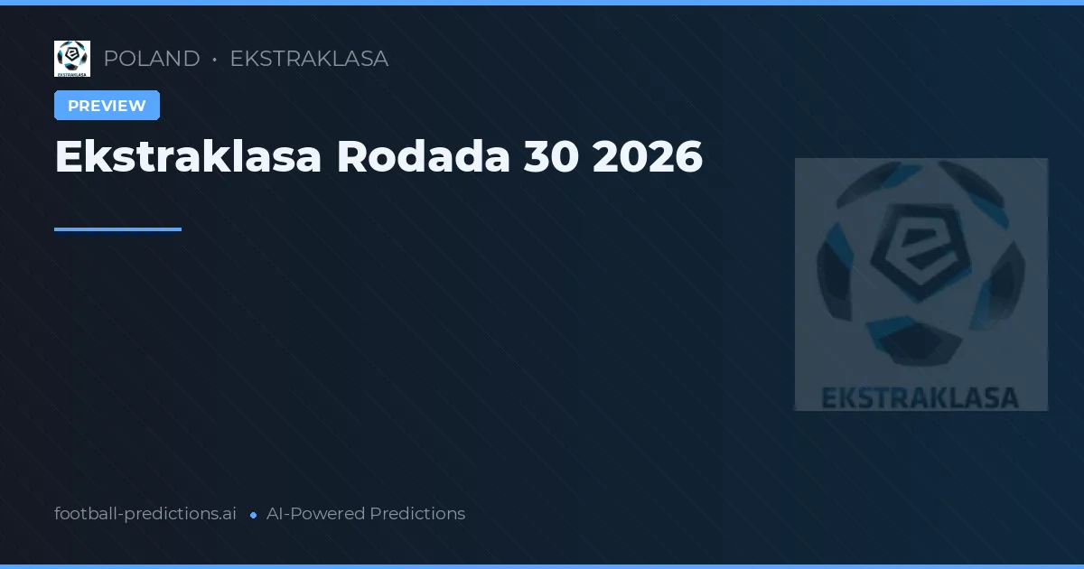 Ekstraklasa Rodada 30 2026