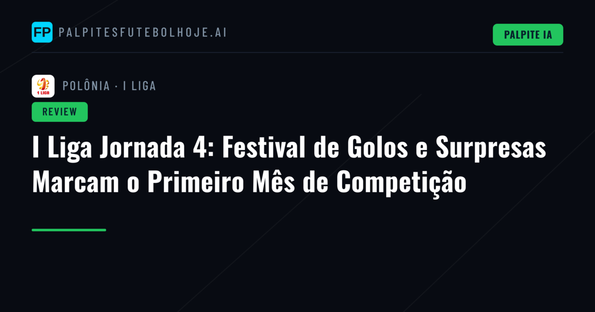 I Liga Jornada 4: Festival de Golos e Surpresas Marcam o Primeiro Mês de Competição