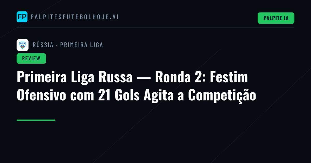 Primeira Liga Russa — Ronda 2: Festim Ofensivo com 21 Gols Agita a Competição