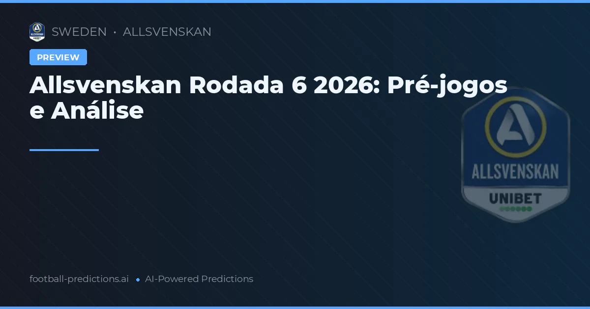 Allsvenskan Rodada 6 2026: Pré-jogos e Análise
