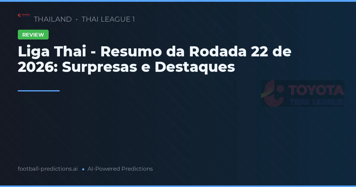 Liga Thai - Resumo da Rodada 22 de 2026: Surpresas e Destaques