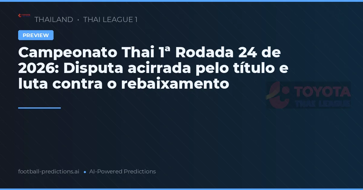 Campeonato Thai 1ª Rodada 24 de 2026: Disputa acirrada pelo título e luta contra o rebaixamento