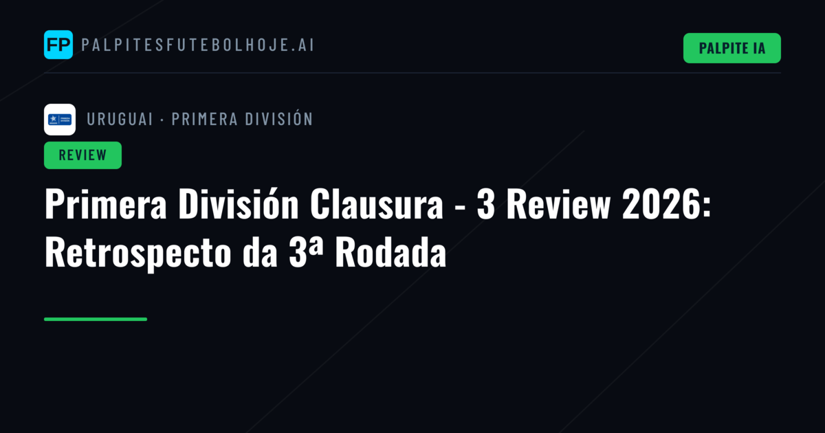 Primera División Clausura - 3 Review 2026: Retrospecto da 3ª Rodada