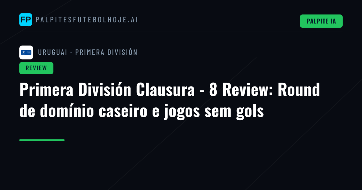 Primera División Clausura - 8 Review: Round de domínio caseiro e jogos sem gols