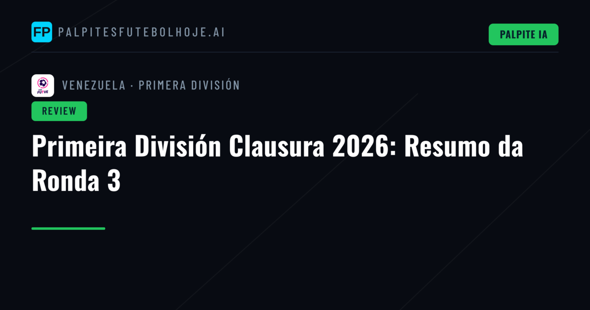 Primeira División Clausura 2026: Resumo da Ronda 3