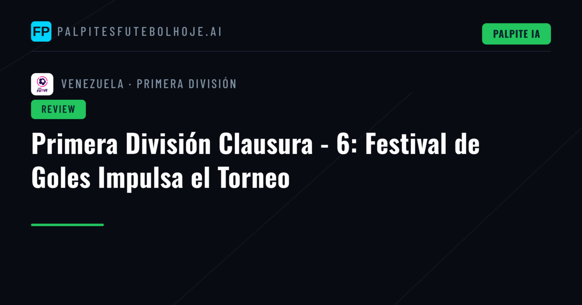 Primera División Clausura - 6: Festival de Goles Impulsa el Torneo