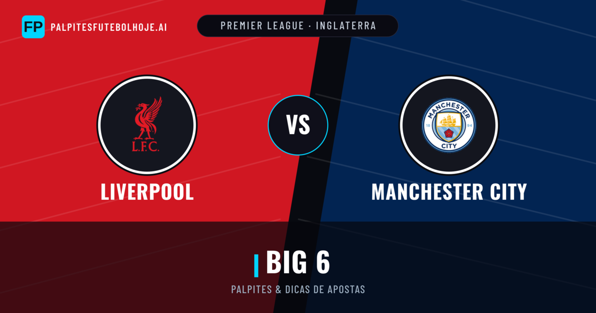 Liverpool vs Manchester City Palpites & Estatísticas