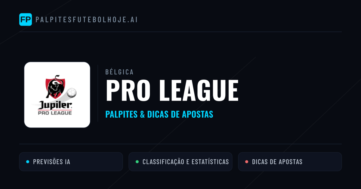 Palpites e Prognósticos de Futebol Bélgica Pro League