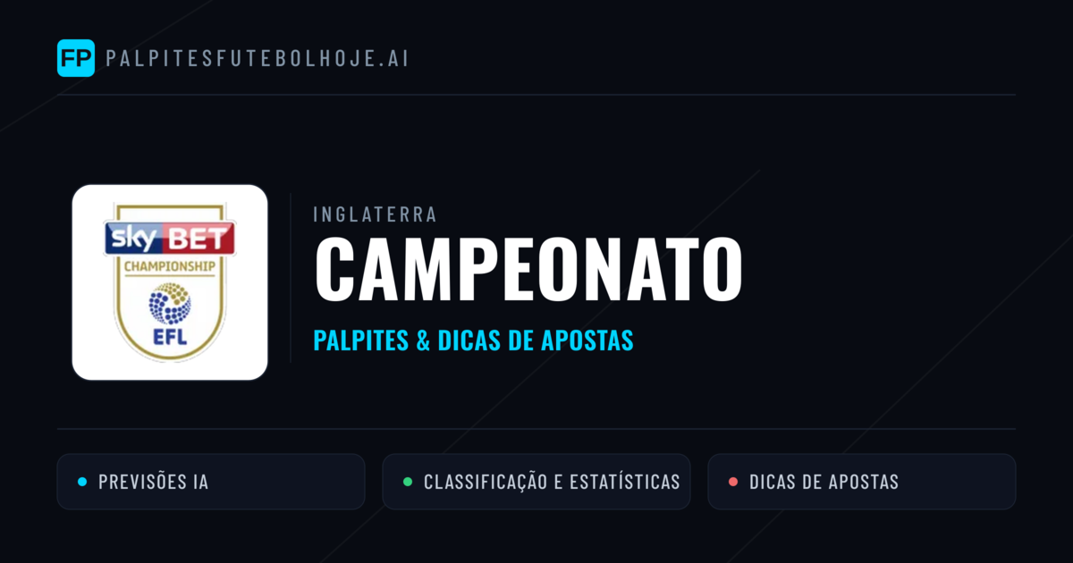Palpites e Prognósticos de Futebol Inglaterra Campeonato