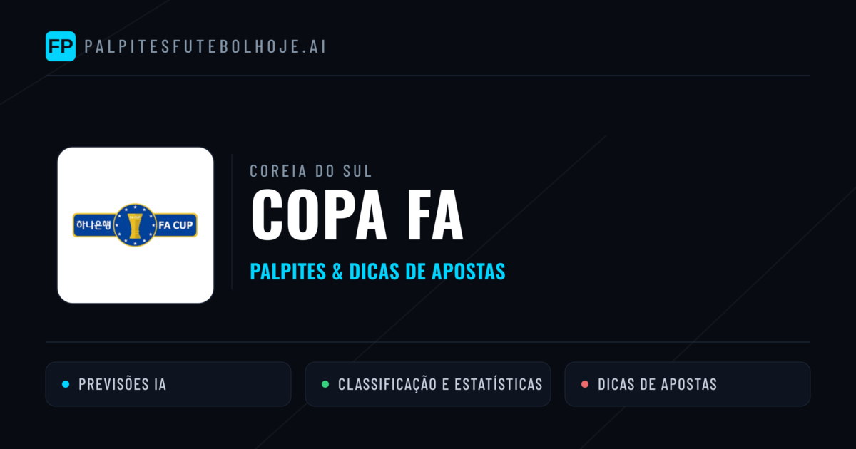 Palpites e Prognósticos de Futebol Coreia do Sul Copa FA
