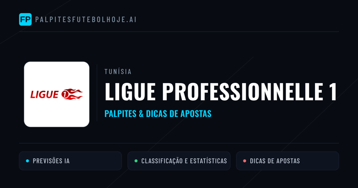 Palpites e Prognósticos de Futebol Tunísia Ligue Professionnelle 1