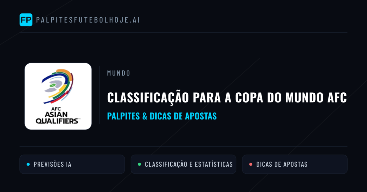 Palpites e Prognósticos de Futebol Classificação para a Copa do Mundo AFC