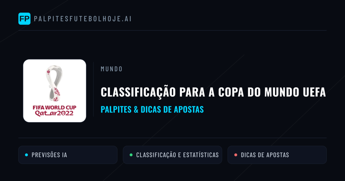 Palpites e Prognósticos de Futebol Classificação para a Copa do Mundo UEFA