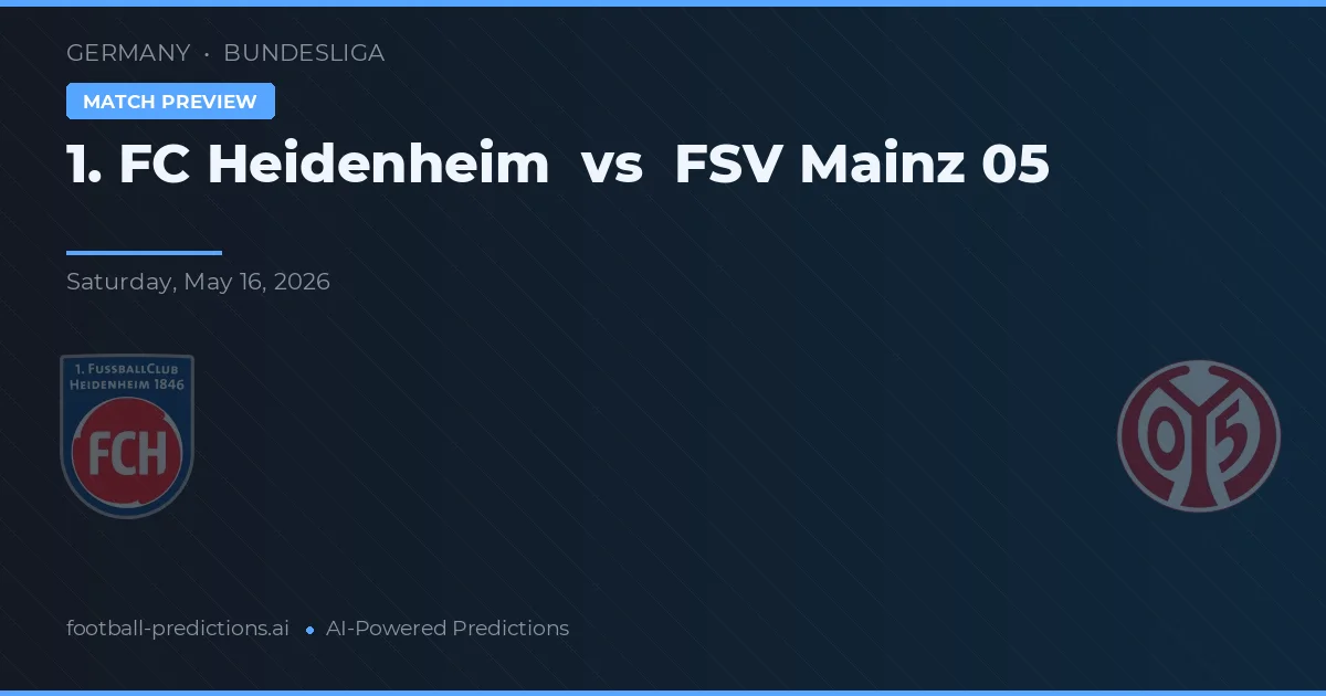 1. FC Heidenheim vs FSV Mainz 05 — prognóstico e prévia do jogo